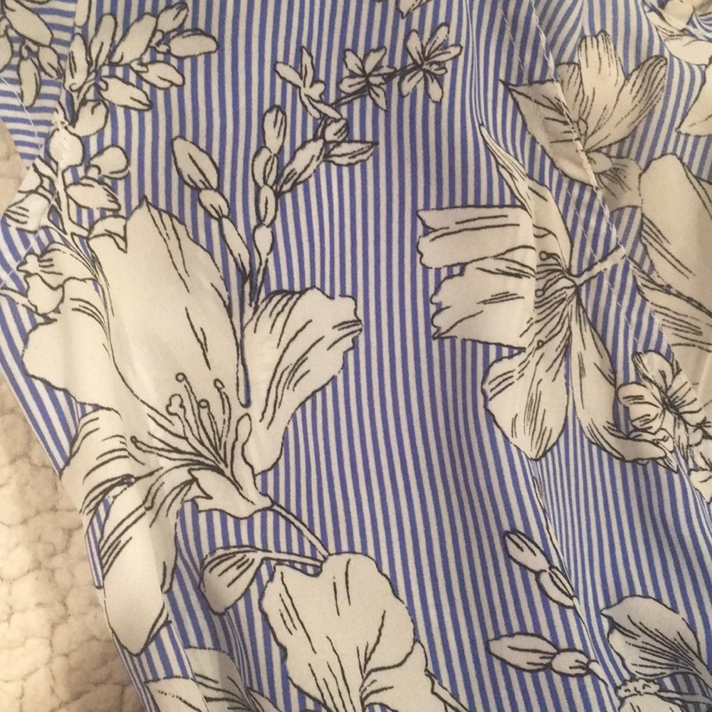 Haute Monde Floral Striped Tie Waist Romper - Picture 8 of 9